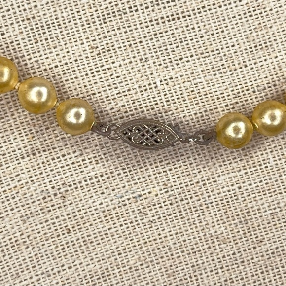 Vintage Pearl Necklace Retro Glam Pinup Wedding Ivory Cream - Picture 2 of 10